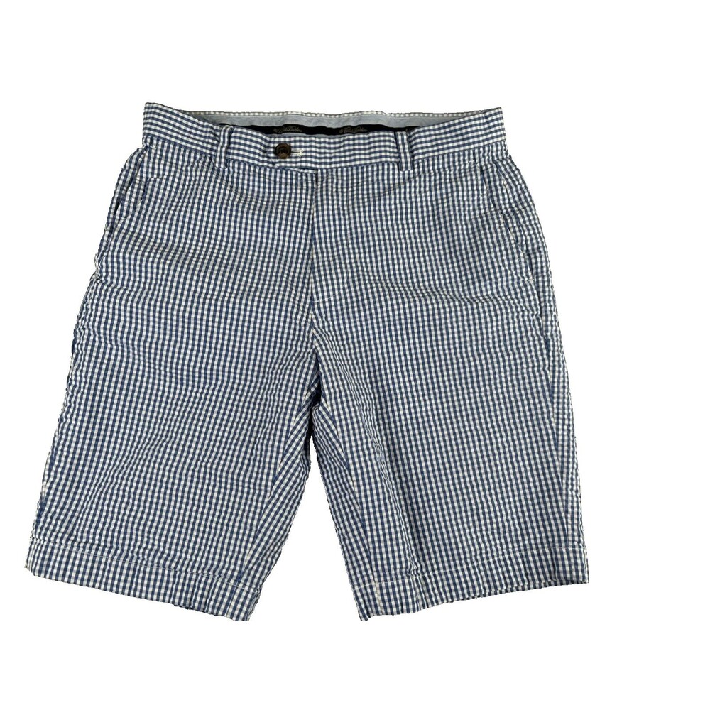 Brooks Brothers Shorts Men's 33 Blue Genuine Seersucker Bermuda Checkered